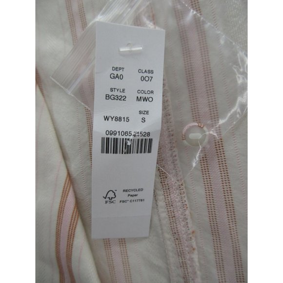 J Crew Top Small White Wrap Blouse Belted Striped Shawl Neck NEW - Picture 9 of 12